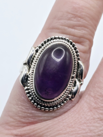 Zilveren ring Amethist maat 17.5