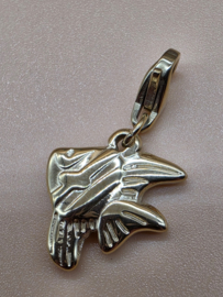 RVS bedel Vis klein. Goud.