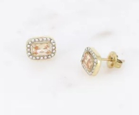 Oorknopjes - rechthoekige kristal- en zirkoonoxiden