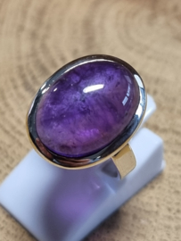 Zilveren ring Amethist maat 17