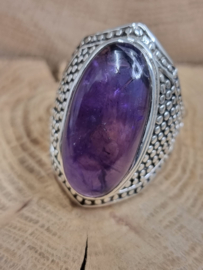 Zilveren ring Amethist maat 21