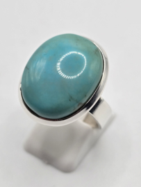 Echt zilveren ring met Arizona Turquoise maat 18