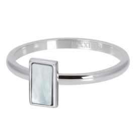 White shell stone zilver