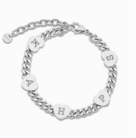 Five hearts bracelet Silver