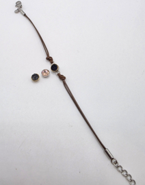 Set Top part armband met 3 verwisselbare top part stenen.