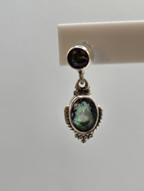 Echt zilveren oorbellen, Mystic Topaas