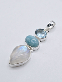 Echt zilveren ketting hanger divers