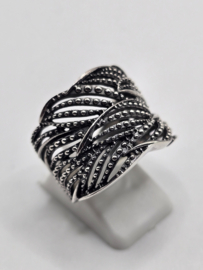 Echt zilveren fantasie ring prachtig model maat 18