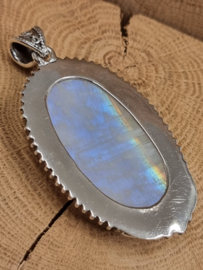 Zilver hanger Maansteen, groot model