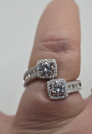 Echt zilveren ring  met Zirkonia Silver Maat 18  MDZ17