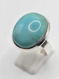 Echt zilveren ring met Arizona Turquoise maat 19.5