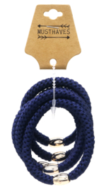 Hairtie bracelet donker blauw