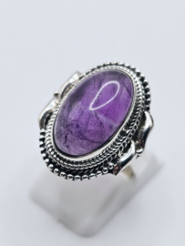 Zilveren ring Amethist maat 17.5