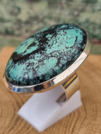 Echt zilveren ring met Turquoise maat 19.5