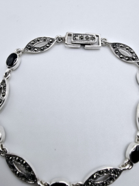 Echt zilveren armband Marcasiet maat 19 cm.