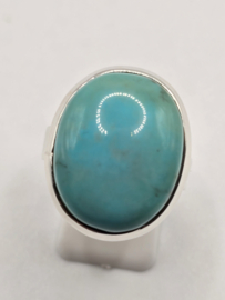 Echt zilveren ring met Arizona Turquoise maat 19.5