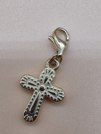 RVS Charm Kruis. Goud.