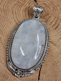 Zilver hanger Maansteen, groot model