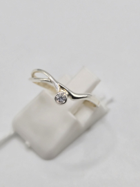 Echt zilveren dames ring Maat 18 met zirconia