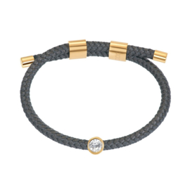 Armband Cozy Crystal Stone  Grijs