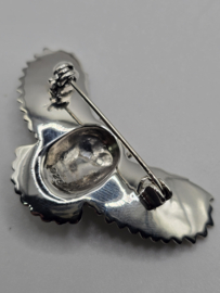 zware echt zilveren broche uil.
