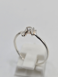 Echt zilveren dames ring Maat 19 met zirconia