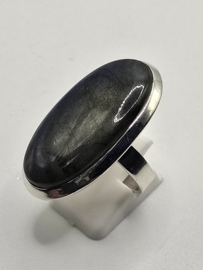 Echt zilveren ring met Labradoriet maat 18.5
