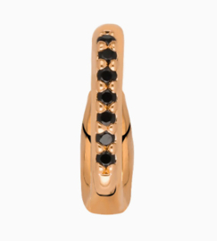 Clip black stones Rosé gold