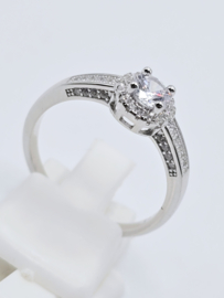 Echt zilveren ring met Zirkonia Silver Maat 17  MDZ12