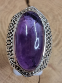 Zilveren ring Amethist maat 21