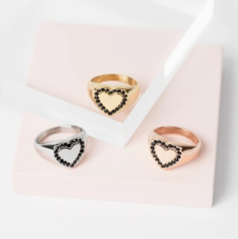 Noir heart rosé gold