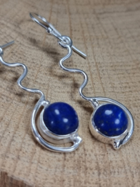 Echt zilveren oorbellen, Lapis Lazuli