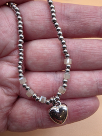 Biba Lief en Joliet armband, stainless steel, zilver