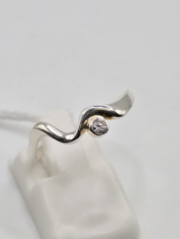 Echt zilveren dames ring Maat 19 met zirconia