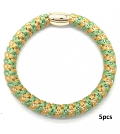 Hairtie bracelet goud/groen