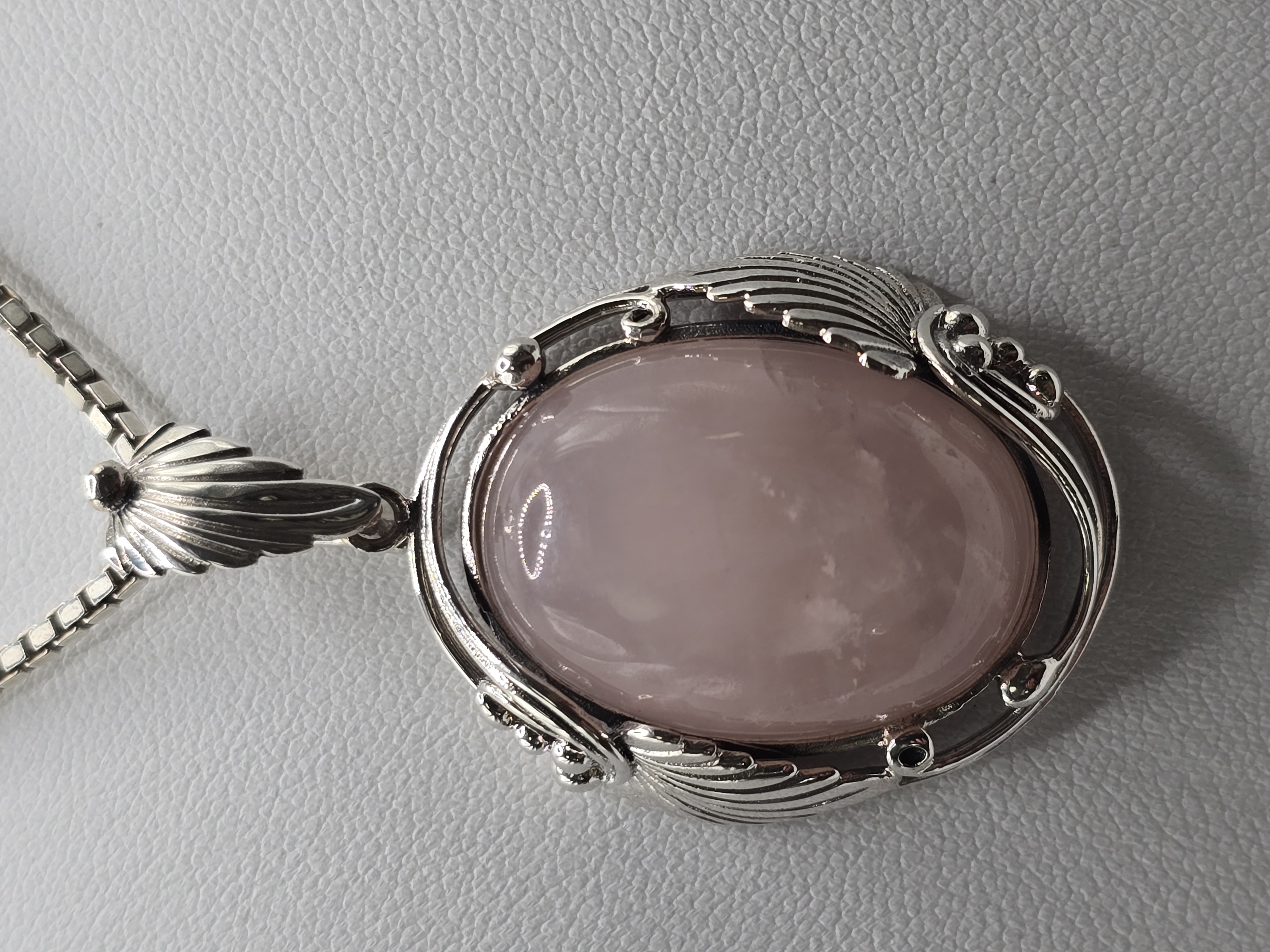 Prachtige echt zilveren hanger met Rozenkwarts