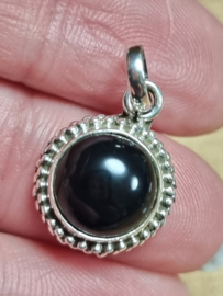 Prachtige echt zilveren hanger met Onyx