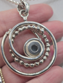 Echt zilveren hanger met Larimar