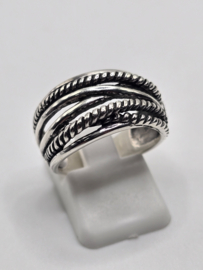 Echt zilveren fantasie ring prachtig model maat 17