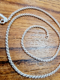 echt zilveren basic collier, 60 cm lengte, jasseron