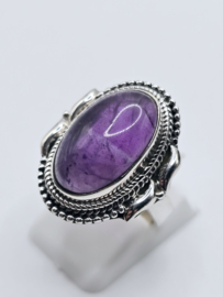 Zilveren ring Amethist maat 17.5