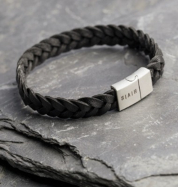 Braided initial leather