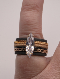 ixxxi ring compleet, maat 17.5 met limited edition basisring.