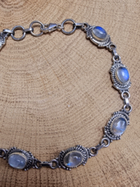 Echt zilveren armband met Maansteen 8x