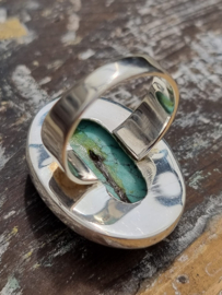 Echt zilveren ring met Turquoise maat 21