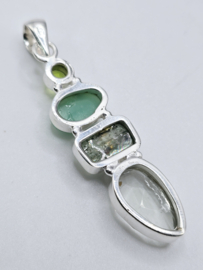 Echt zilveren ketting hanger divers