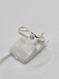 Echt zilveren dames ring Maat 18 met zirconia