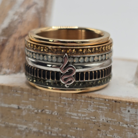 ixxxi ring compleet maat 17 rosé en zilver 25-204