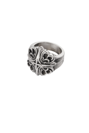 Heren ring ornament subtiel - zilver