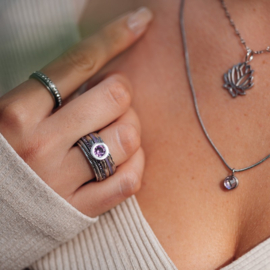 Line Purple mat zilver